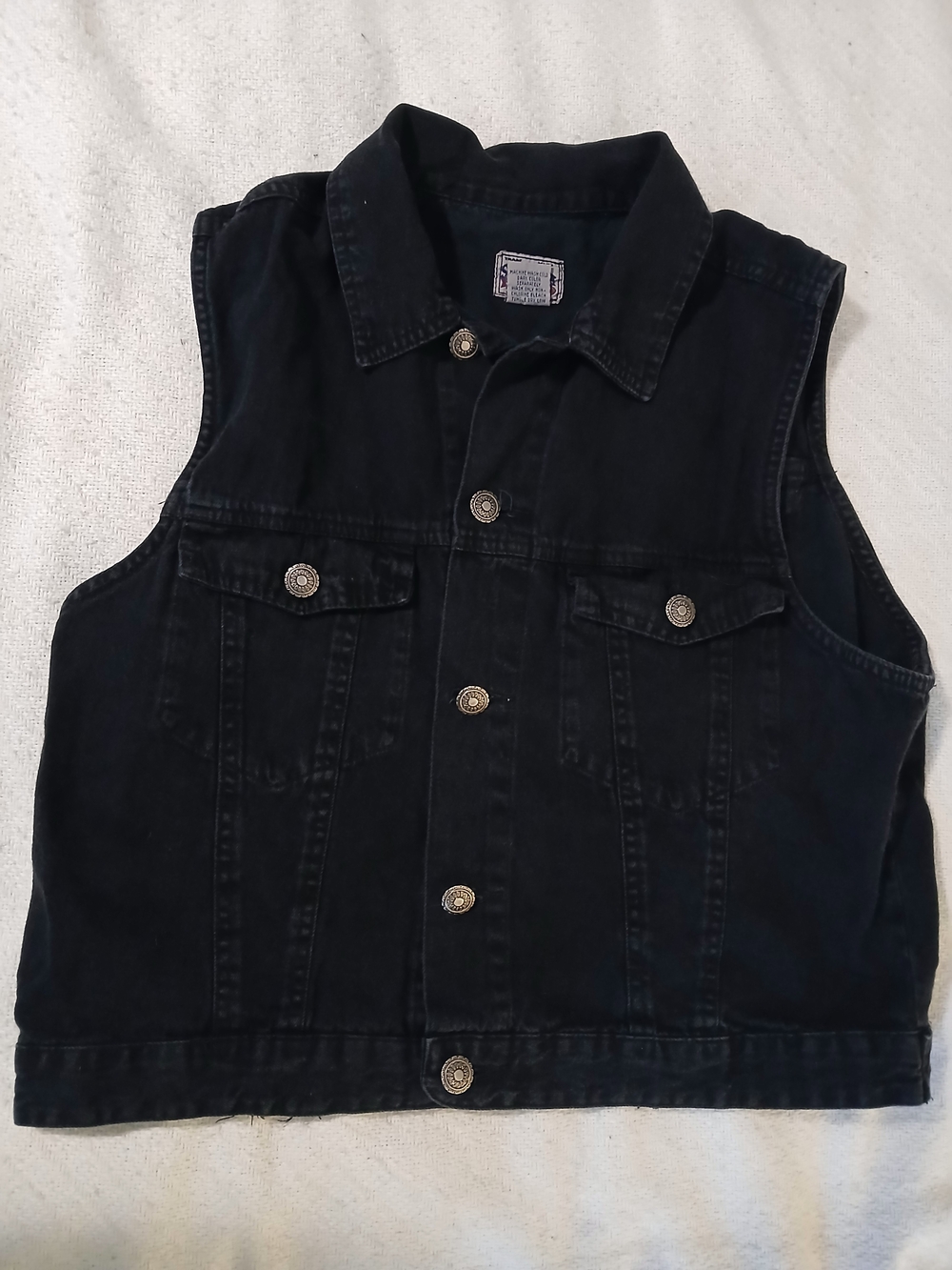 Vintage Style Women's Black, Jean Denim Vest Jacket